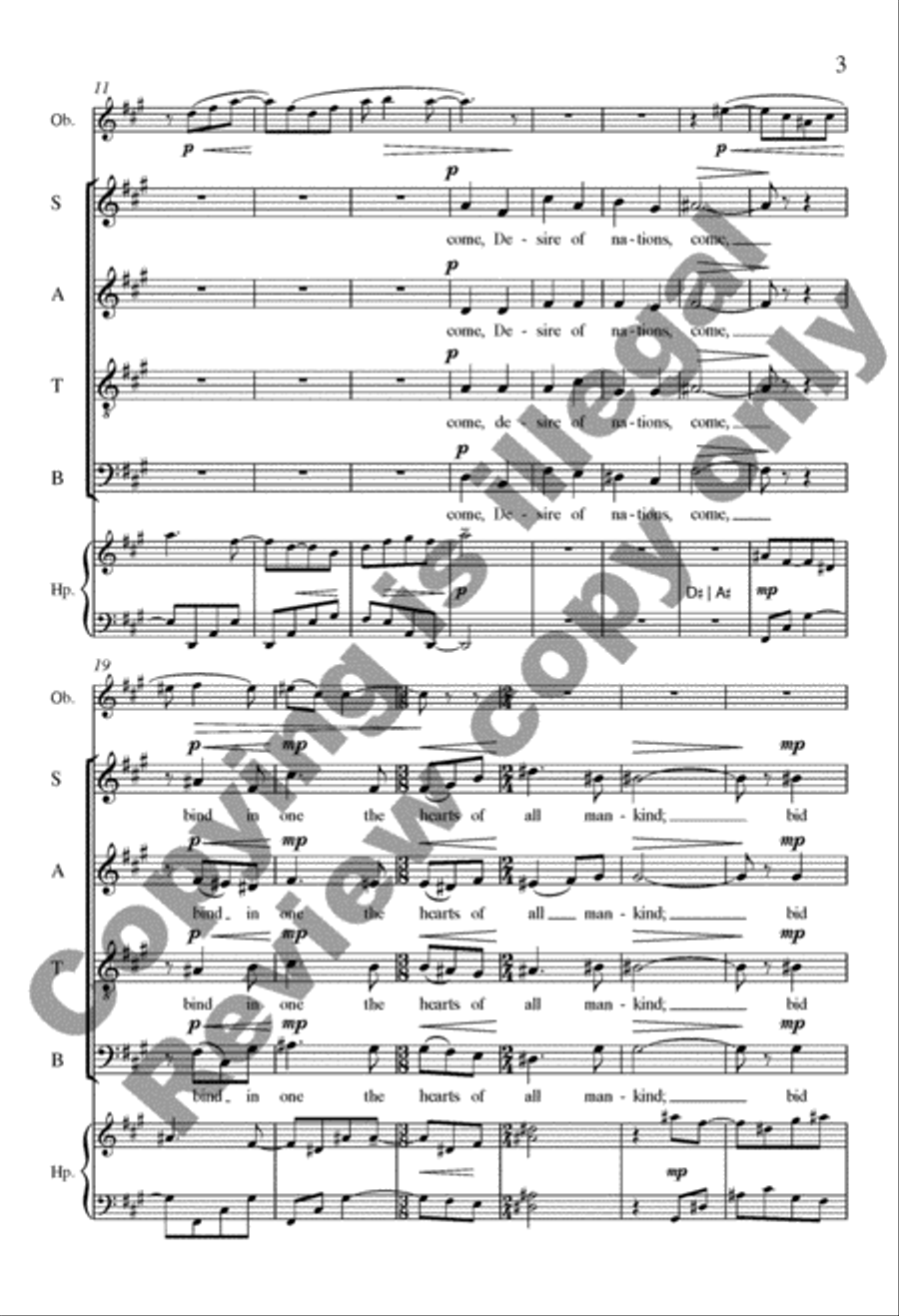 O Come, Desire of Nations (O Rex gentium) 4-Part scores gallery preview page 3
