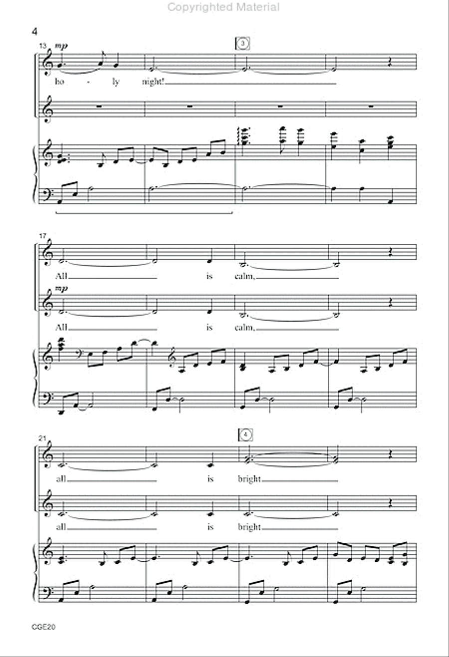 Silent Night (SSA with opt. cello) SSA scores gallery preview page 3