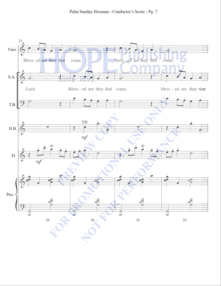 Palm Sunday Hosanna Palm Sunday Hosanna Unison Choir scores gallery preview page 9