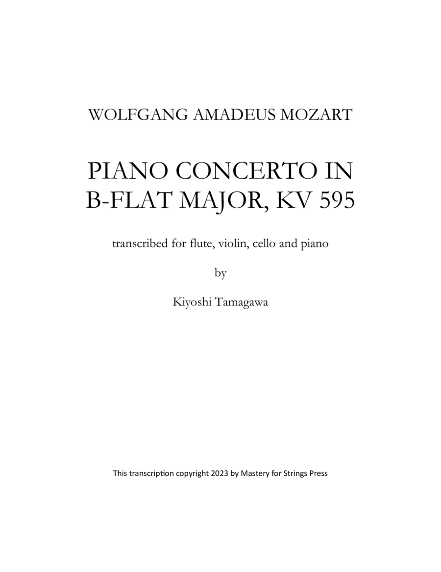Piano Concerto in B-flat major, KV 595