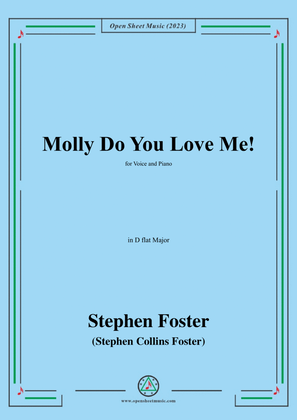 Book cover for S. Foster-Molly Do You Love Me!,in D flat Major