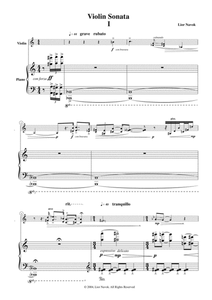 "Violin Sonata" - for Violin and Piano [Performance Score & Part] image number null