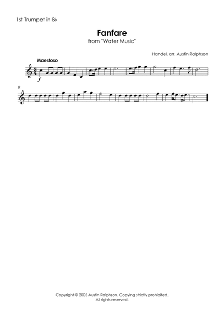 Fanfare from "Water Music" - brass quintet image number null