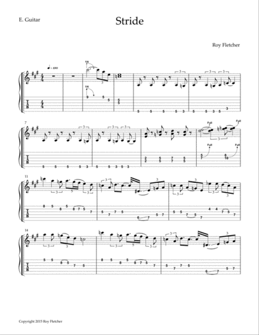 Stride Guitar Tablature scores gallery preview page 1