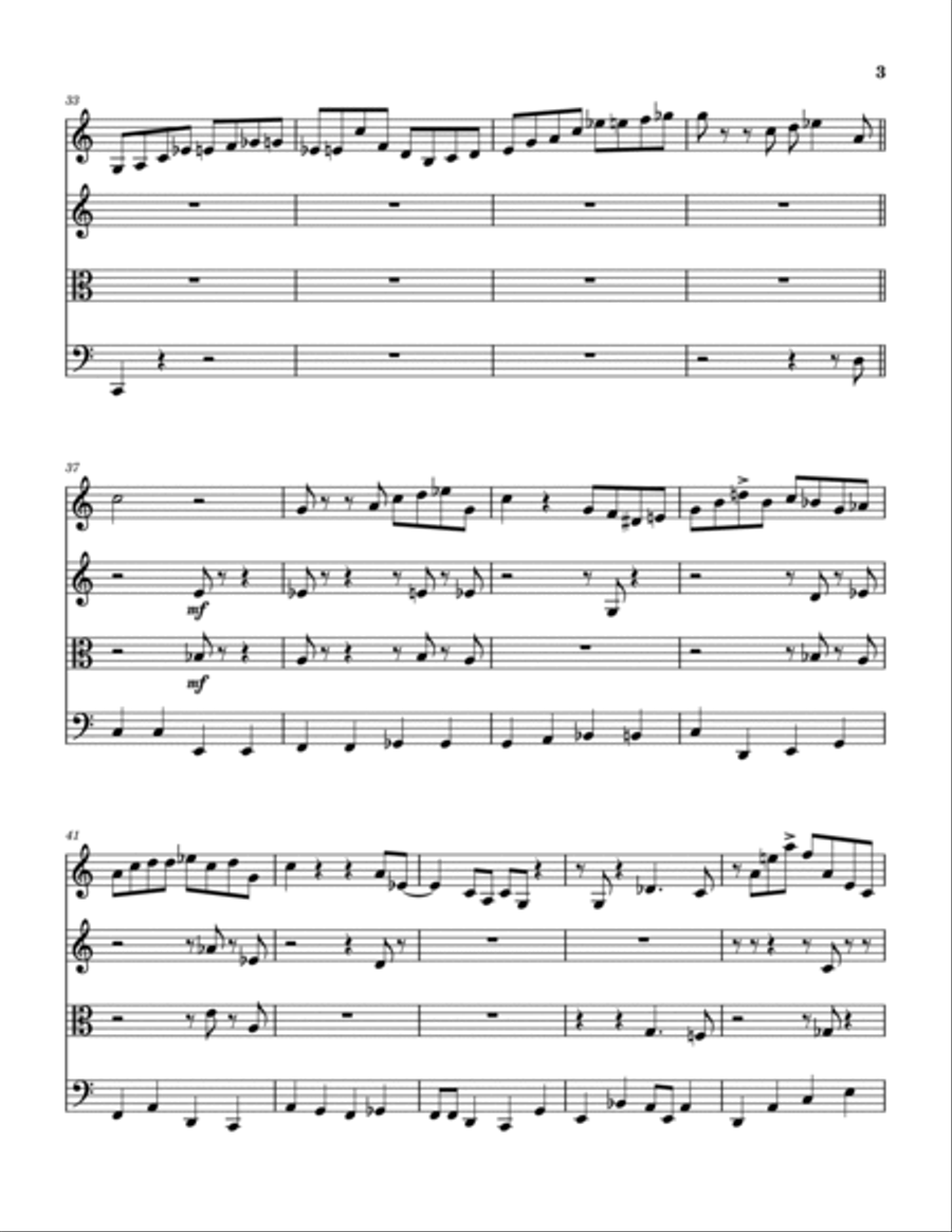 C-Jam Blues String Quartet scores gallery preview page 4