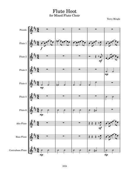 Flute Hoot for Mixed Flute Choir image number null