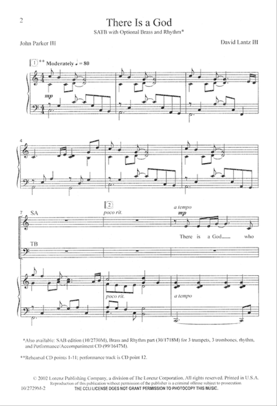 There is a God There is a God 4-Part scores gallery preview page 2