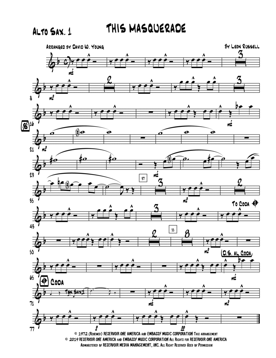 This Masquerade This Masquerade Jazz Ensemble scores gallery preview page 1