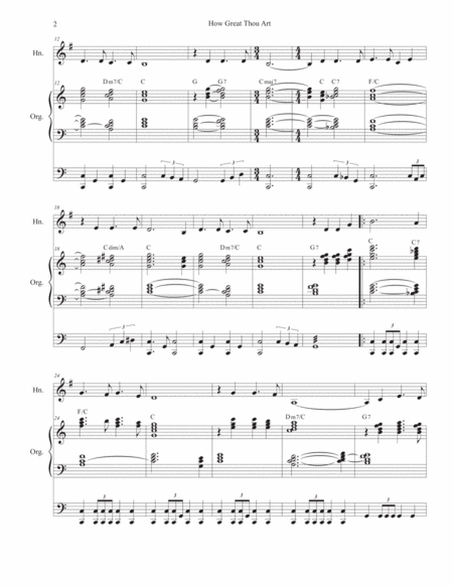 How Great Thou Art (French Horn solo - Organ accompaniment) image number null