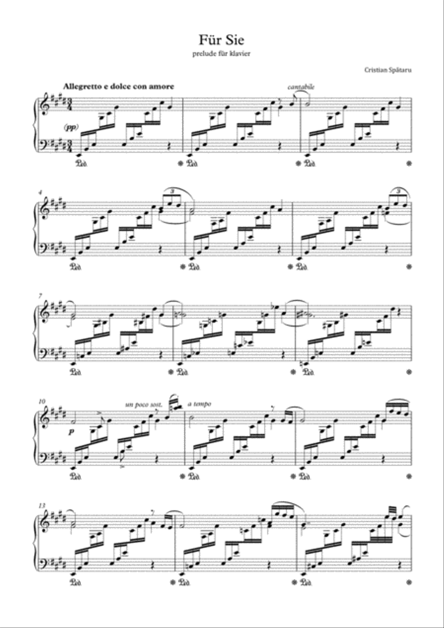 Für Sie - prelude for piano Piano Solo scores gallery preview page 1