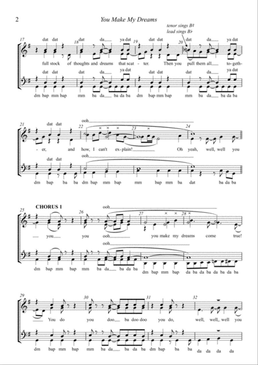 You Make My Dreams SSAA scores gallery preview page 2