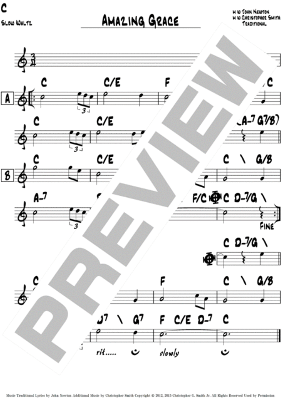 Amazing Grace Piano scores gallery preview page 2