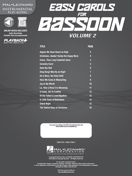 Easy Carols for Bassoon, Vol. 2 image number null