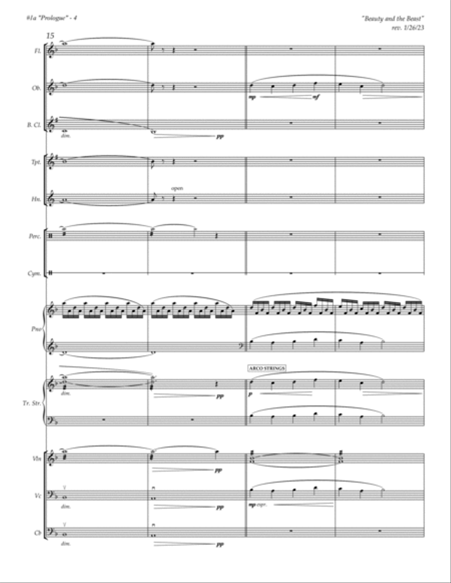 Beauty And The Beast Prologue - Score Only Full Orchestra scores gallery preview page 4