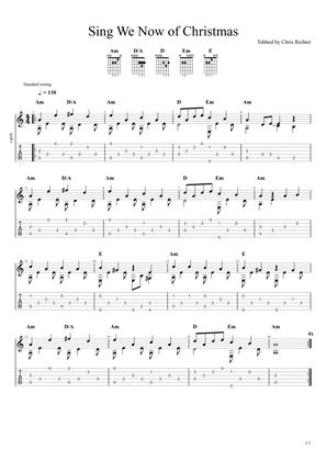 Sing We Now of Christmas (Solo Fingerstyle Guitar Tab)