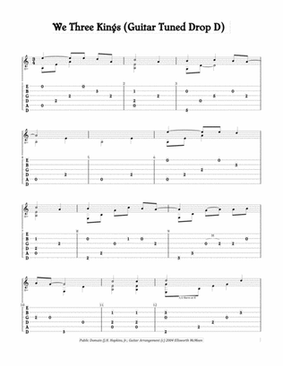 We Three Kings (For Fingerstyle Guitar Tuned Drop D)