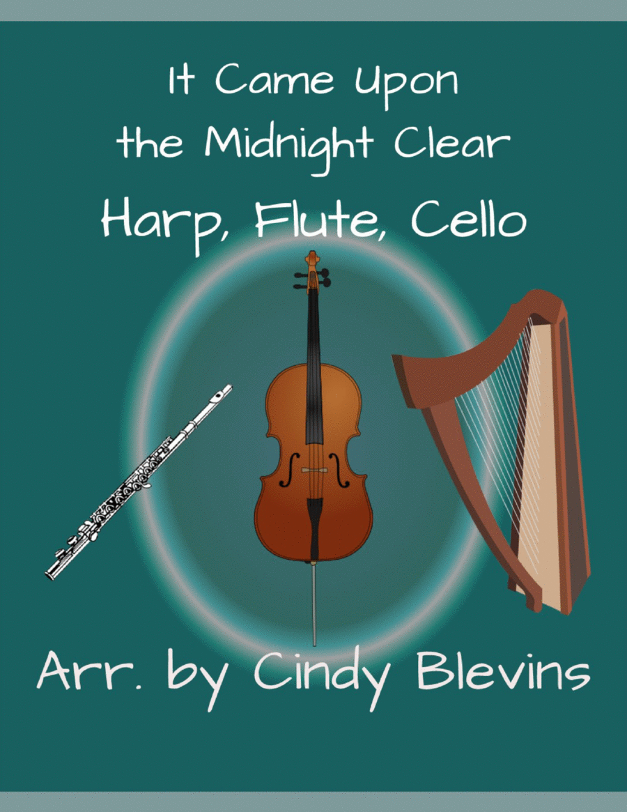 It Came Upon the Midnight Clear, for Harp, Flute and Cello Flute scores gallery preview page 1