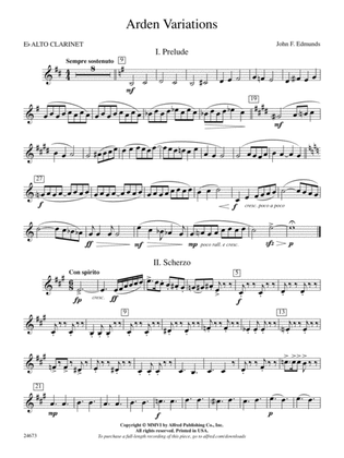 Arden Variations: E-flat Alto Clarinet