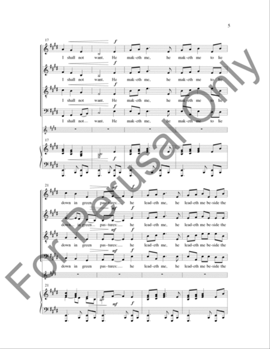 Psalm 23 (Choral Score) 4-Part scores gallery preview page 4