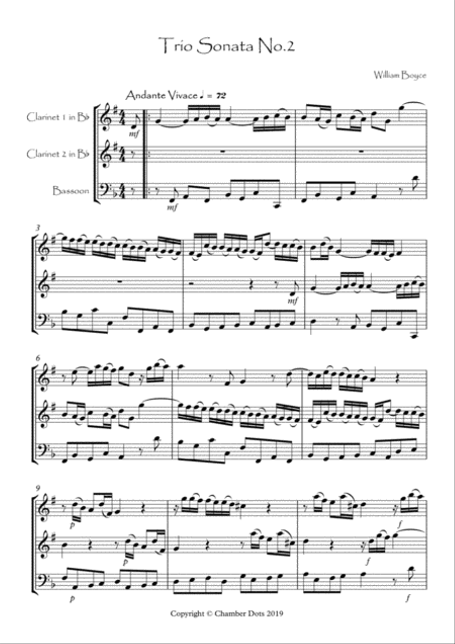 Trio Sonata No.2 Woodwind Trio scores gallery preview page 2