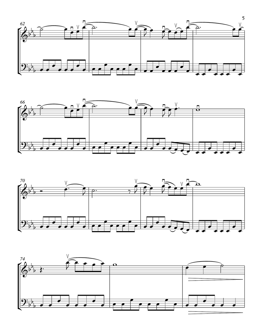 She Will Be Loved String Duet scores gallery preview page 5