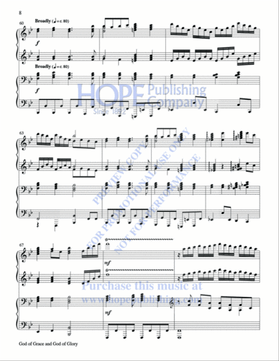 Glory to God: Hymn Settings for 4-Hand Piano Piano Accompaniment scores gallery preview page 11