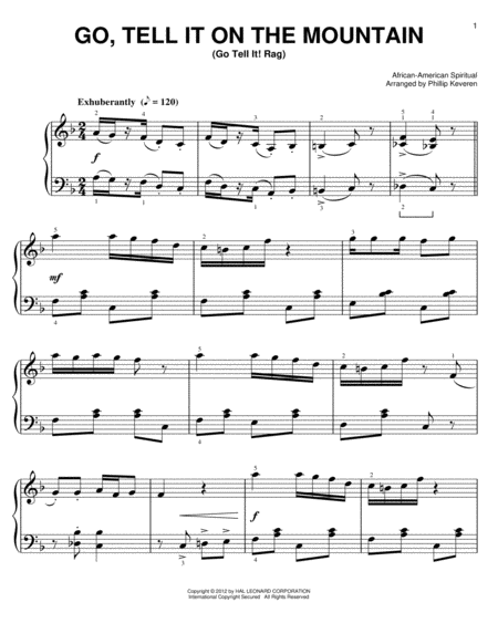 Go, Tell It On The Mountain [Ragtime version] (arr. Phillip Keveren)