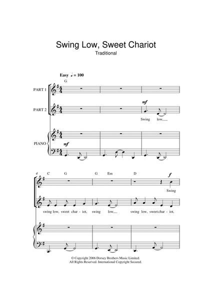 Swing Low, Sweet Chariot (arr. Rick Hein)