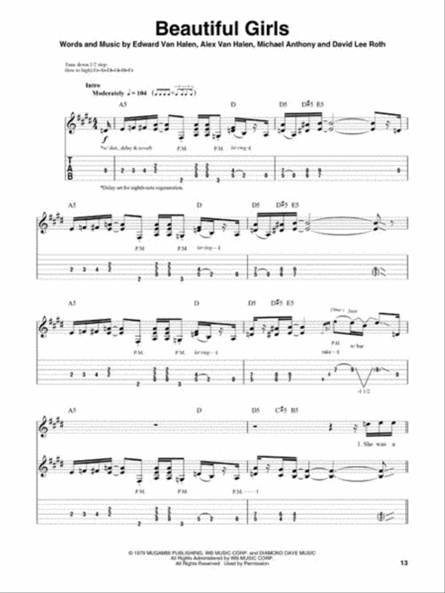 Van Halen 1978-1984 Guitar Tablature scores gallery preview page 5
