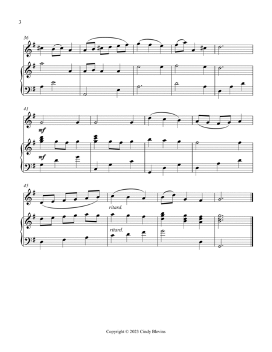 Minuet In G, Harp and Tin Whistle (D) Harp scores gallery preview page 4