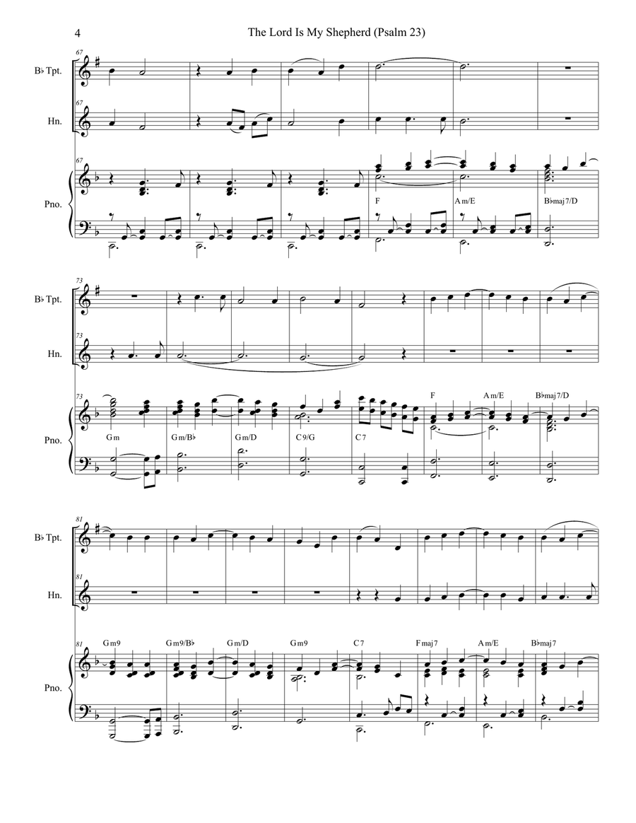 Psalm 23 (theme From The Vicar Of Dibley) Brass Duet scores gallery preview page 4
