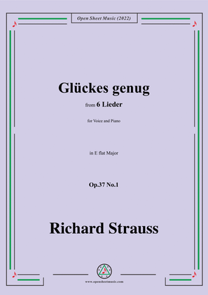 Richard Strauss-Glückes genug,in E flat Major,Op.37 No.1