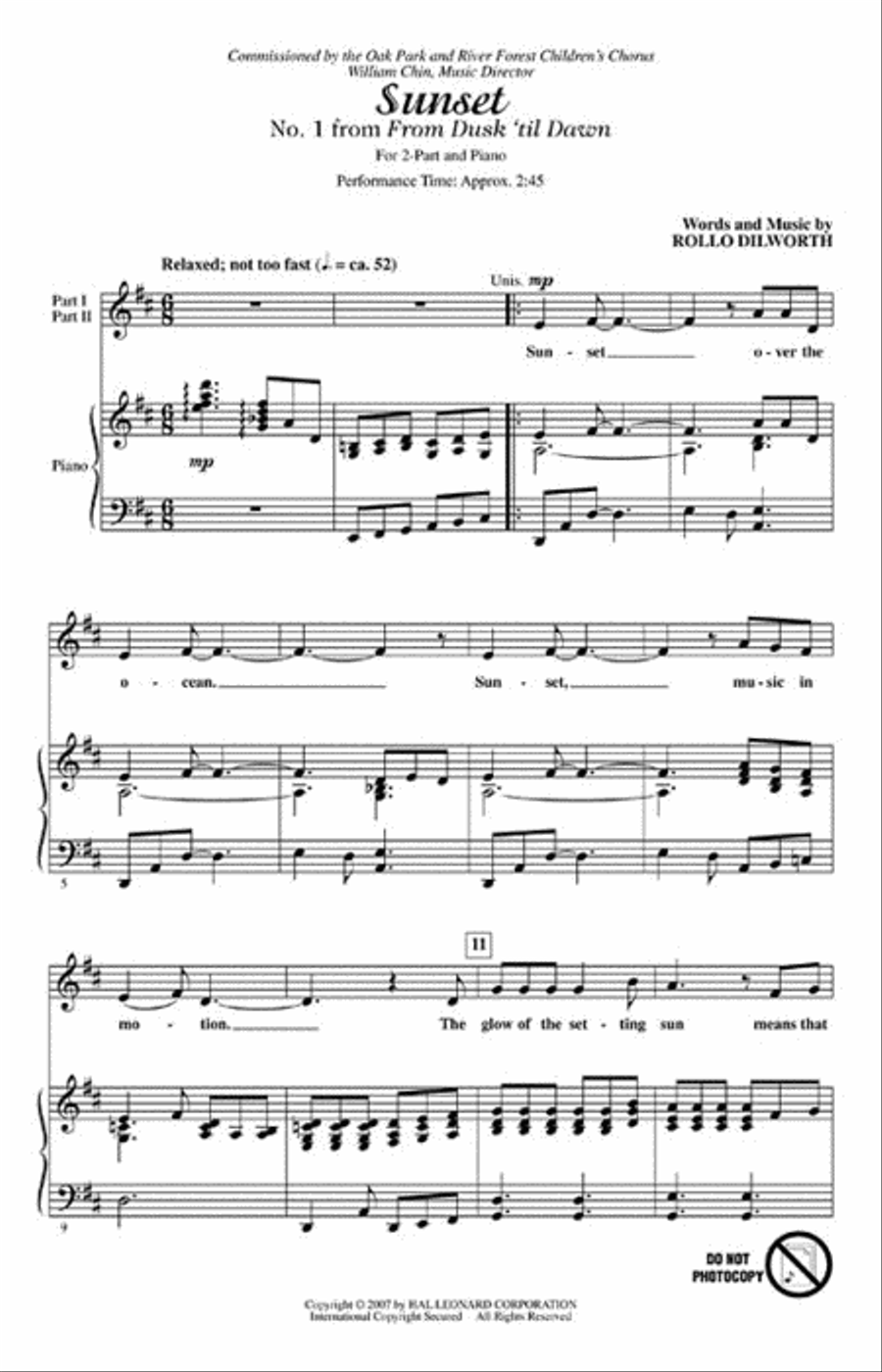 Sunset Sunset 2-Part scores gallery preview page 2