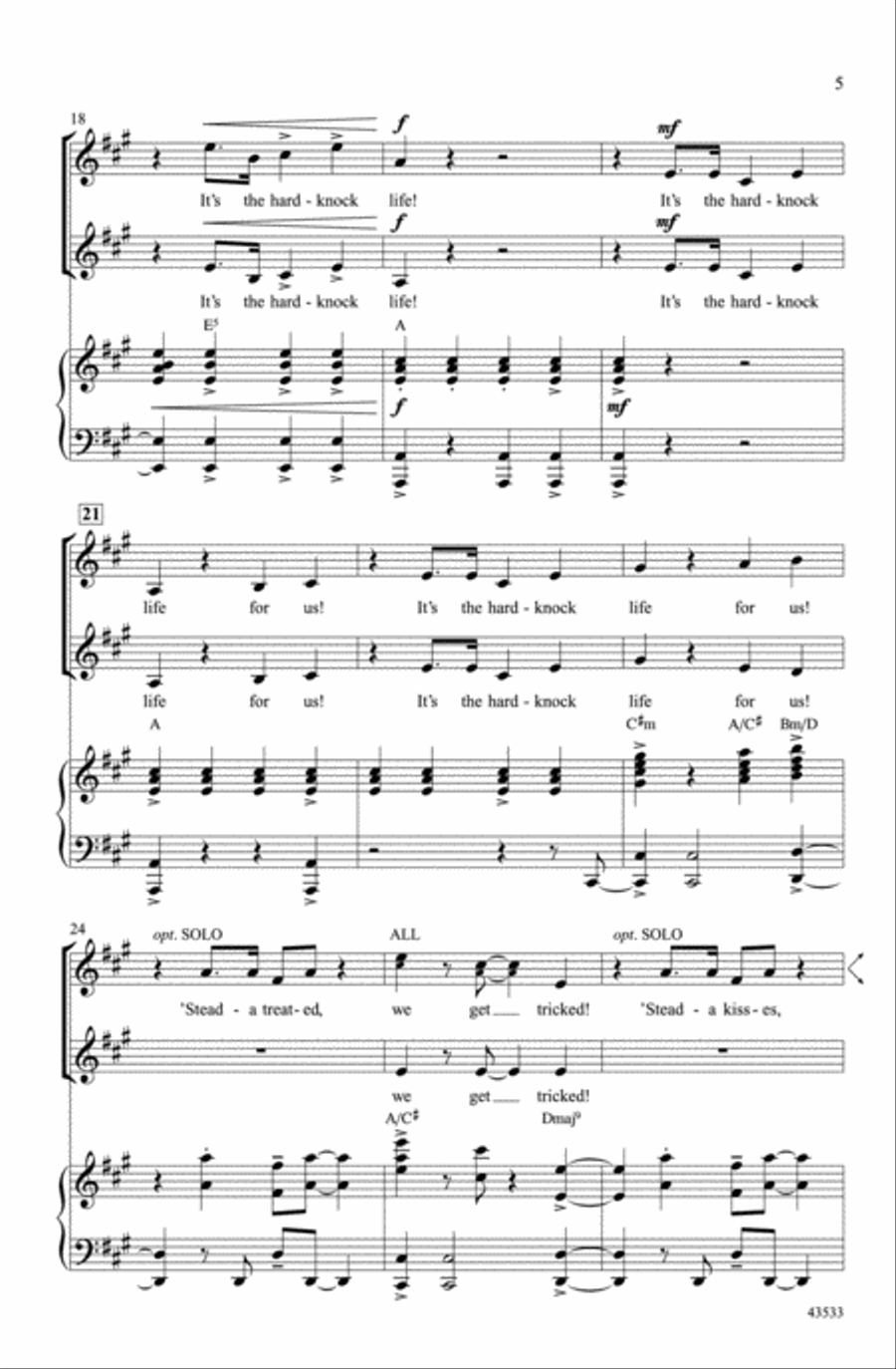 It's a Hard-Knock Life (from the musical Annie) Choir scores gallery preview page 4