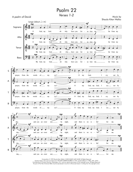 Psalm 22 (My God, My God) – SATB small choir ensemble image number null