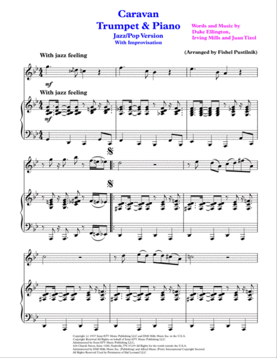 Caravan featured in SOPHISTICATED LADIES Trumpet Solo scores gallery preview page 2