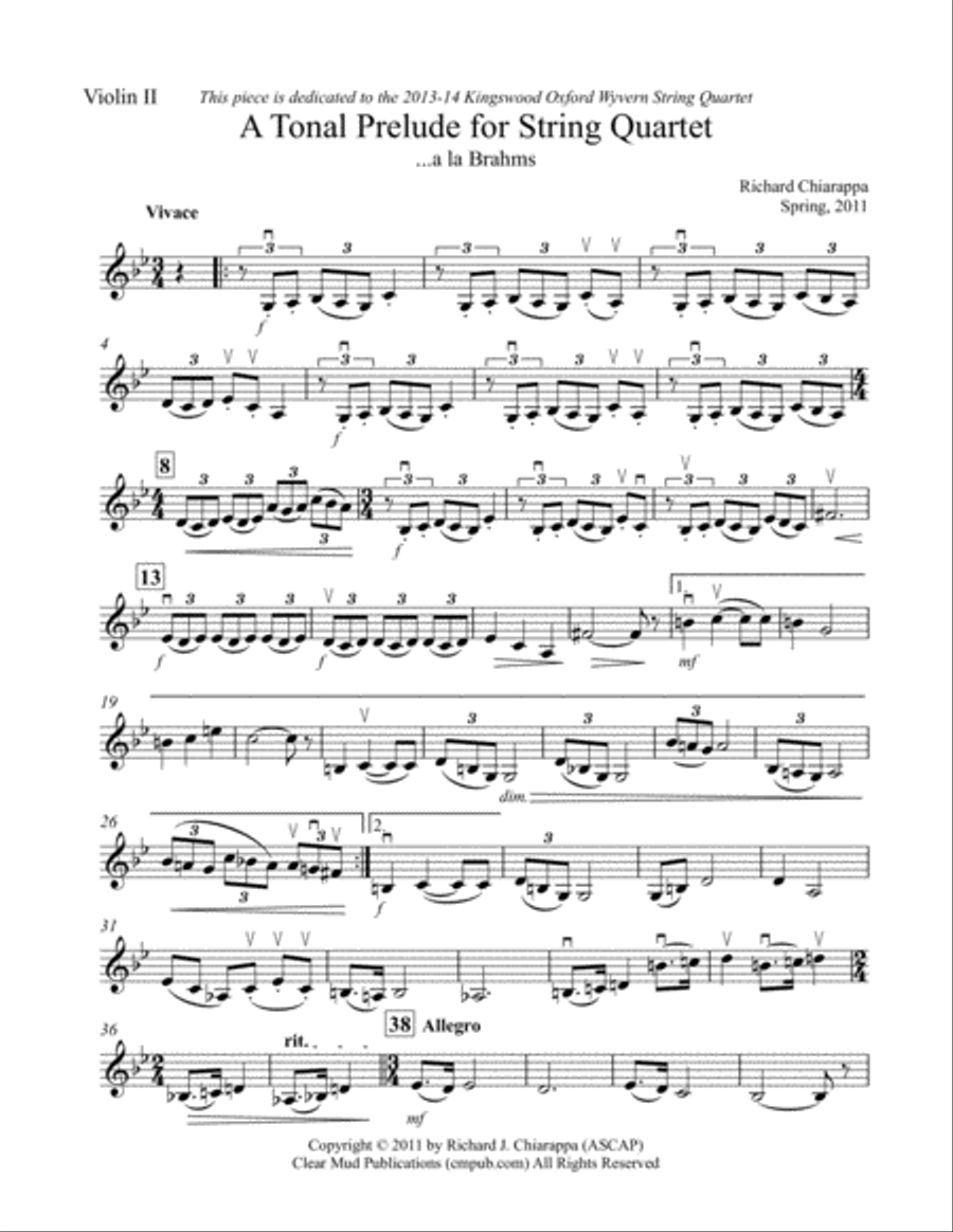 A Tonal Prelude for String Quartet String Quartet scores gallery preview page 4