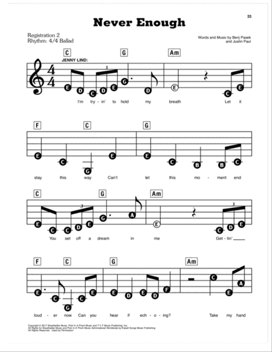 Never Enough (from The Greatest Showman) School and Community scores gallery preview page 1