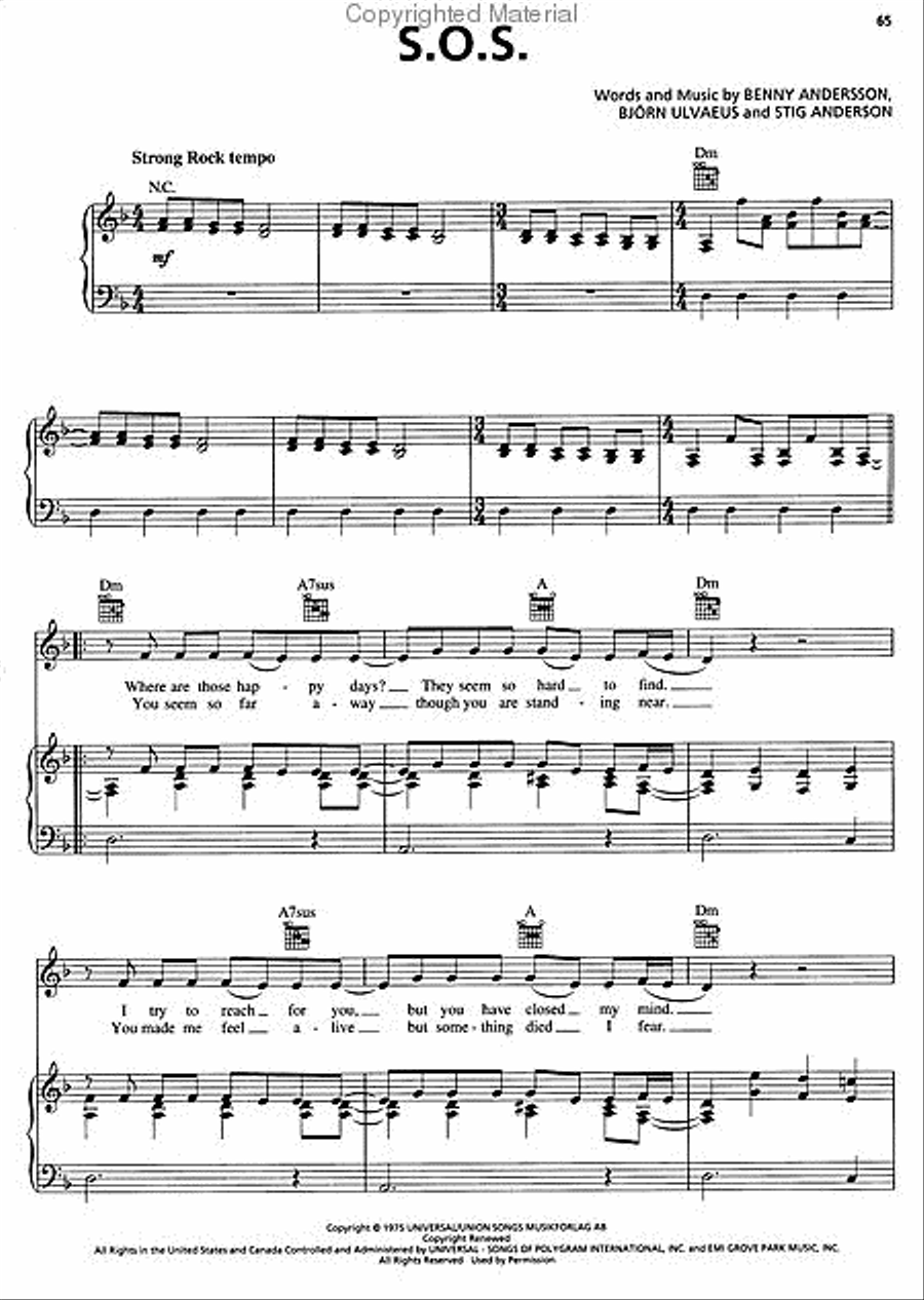 The Best of ABBA Piano, Vocal, Guitar scores gallery preview page 5
