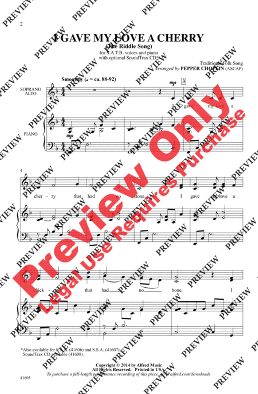 I Gave My Love a Cherry I Gave My Love a Cherry 4-Part scores gallery preview page 2