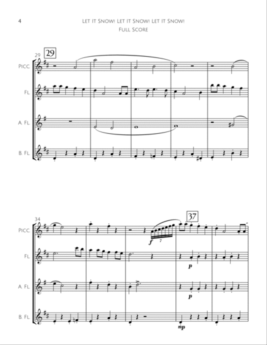 Let It Snow! Let It Snow! Let It Snow! Woodwind Quartet scores gallery preview page 5
