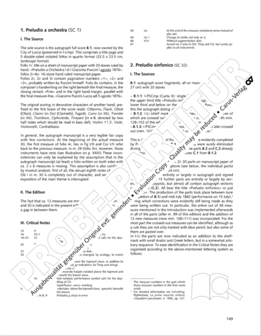 Edizione Nazionale delle Opere di Giacomo Puccini. II. Instrumental music; 1. Works for orchestra (vol. II/1) Score scores gallery preview page 196