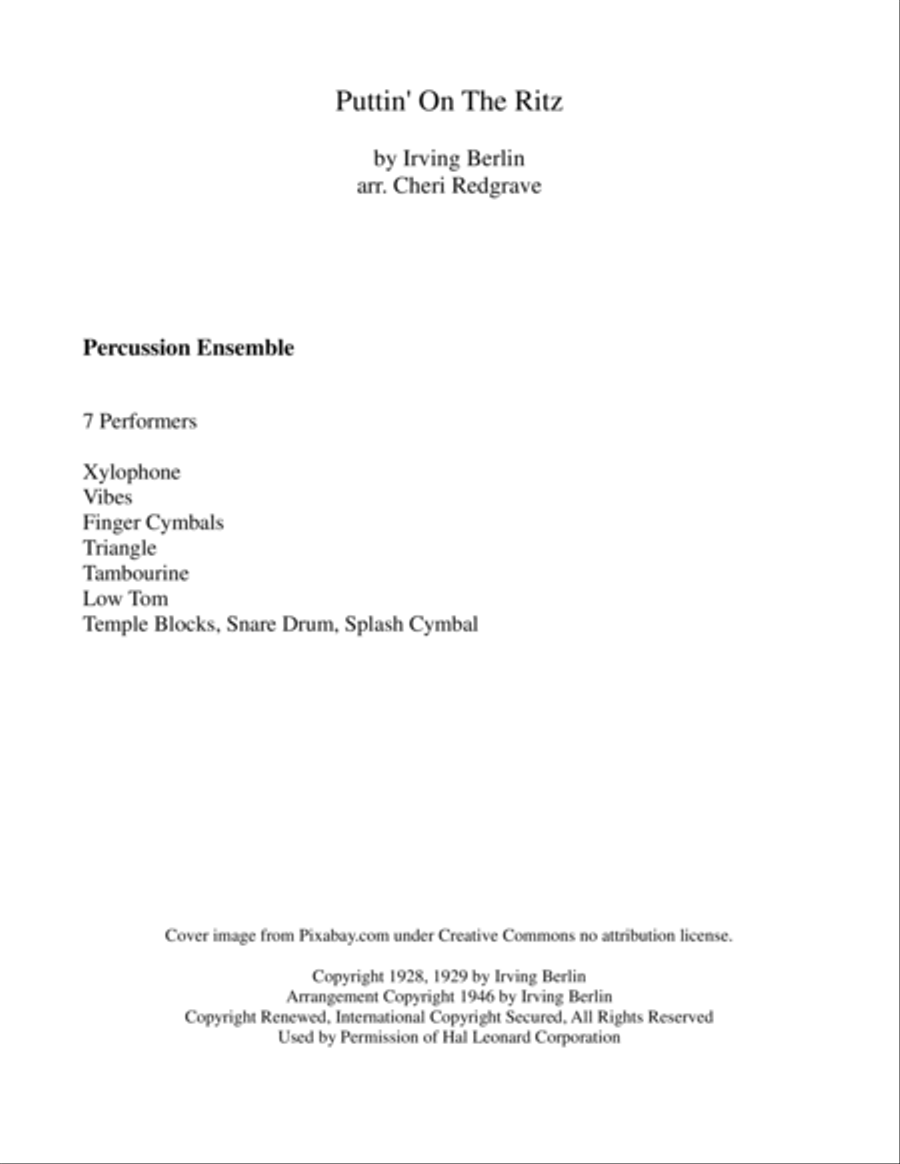 Puttin' On The Ritz Percussion Ensemble scores gallery preview page 2
