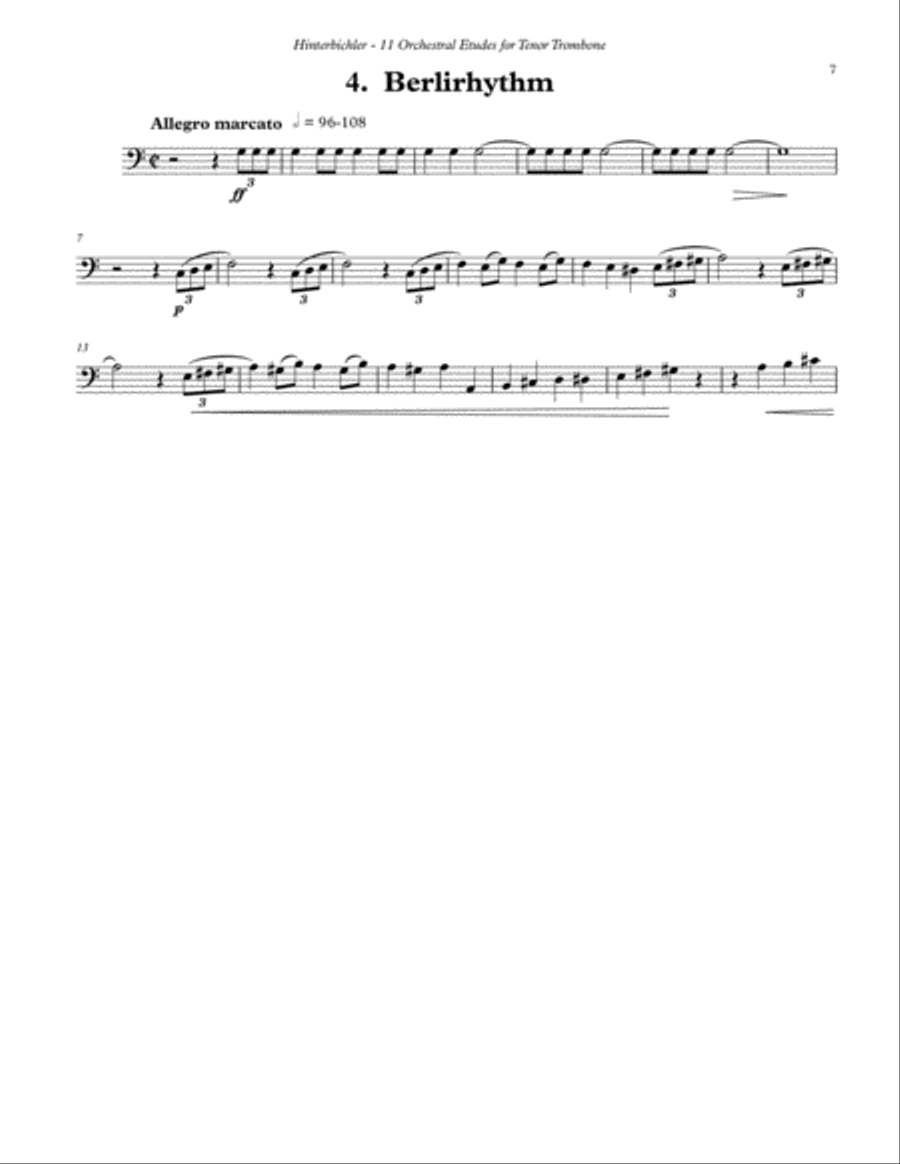 11 Orchestral Etudes for Tenor Trombone Score scores gallery preview page 6