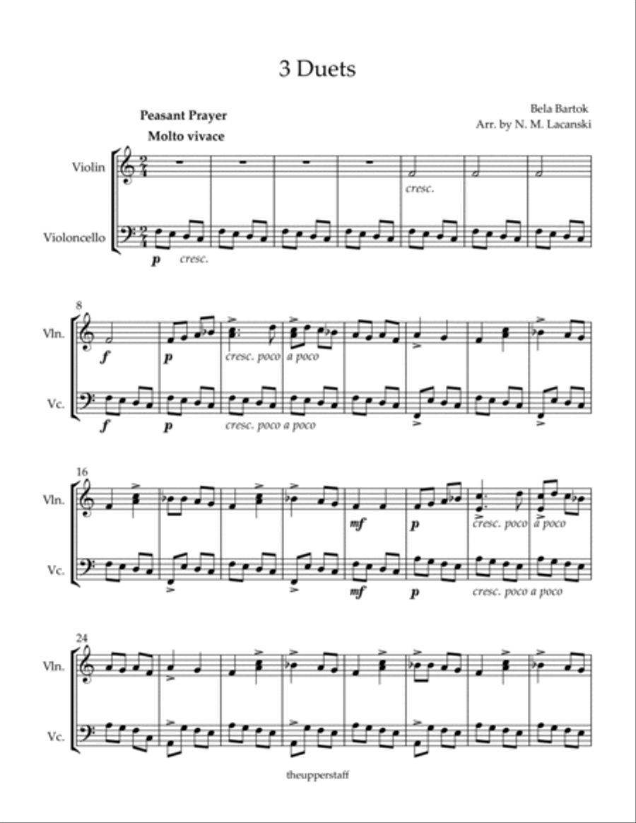 Peasant Prayer Dance With Me Eve Eats an Apple String Duet scores gallery preview page 2