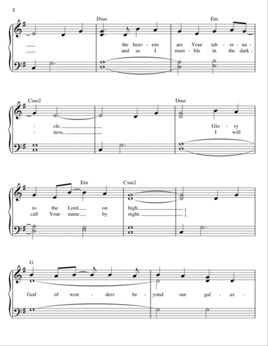 God Of Wonders God Of Wonders Easy Piano scores gallery preview page 2