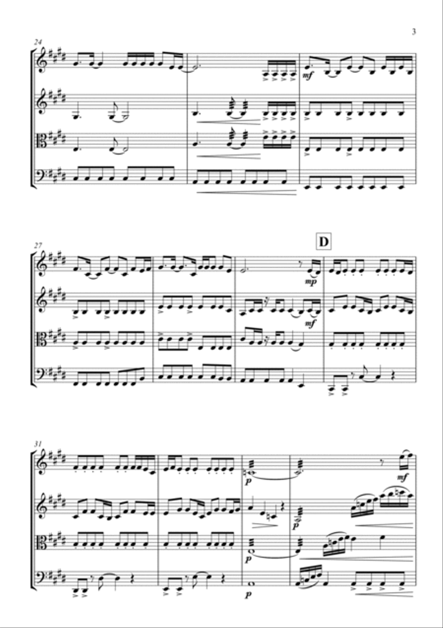 How Far I'll Go String Quartet scores gallery preview page 5
