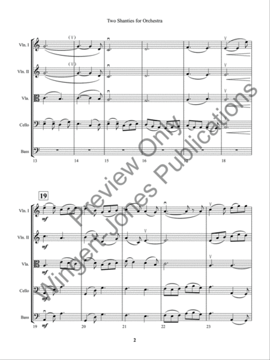 Two Sea Shanties for String Orchestra (Score) String Orchestra scores gallery preview page 5