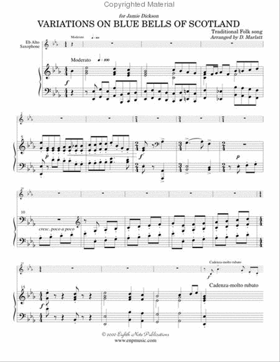 Variations on Blue Bells of Scotland Small Ensemble scores gallery preview page 2