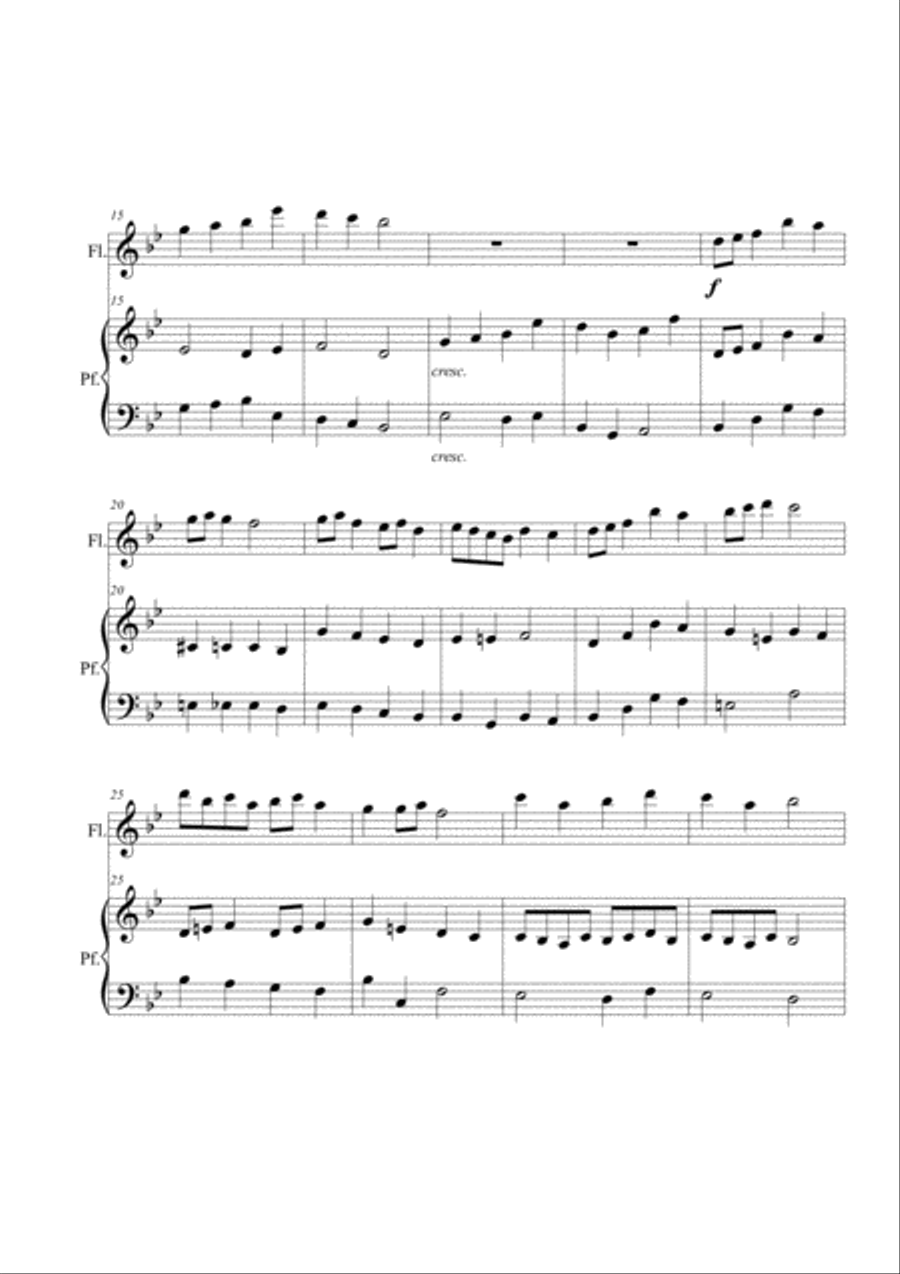 Candlelight. Flute and piano Flute Solo scores gallery preview page 2